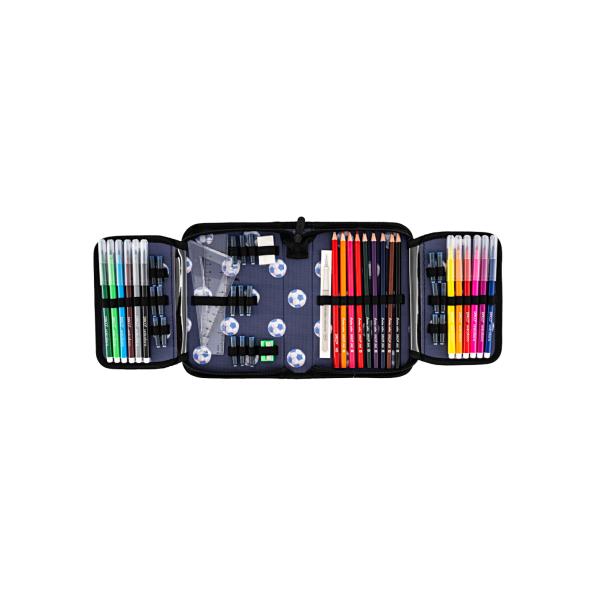 Penar &537;colar cu extensii &ndash; 1 fermoar 2 extensii model sportPenarul &537;colar Fotbal&nbsp;&nbsp;&nbsp;este alegerea ideal&259; pentru copiii pasiona&539;i de fotbal &537;i activit&259;&539;i sportive Cu un design modern ce ilustreaz&259; un juc&259;tor &icirc;n ac&539;iune acest penar aduce energie &537;i 