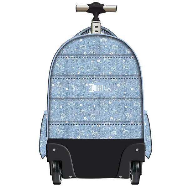 Trollerul STRight TB01 din colectia grafica Meow Mood este un model pe roti conceput pentru transport comod atunci cand ai de carat o greutate mai mare Are 4 compartimente si organizare interioara practica inclusiv spatiu separat pentru laptop si tabletaPentru confort si siguranta trollerul este echipat cu roti rezistente cu rulare usoara maner telescopic reglabil si elemente reflectorizante Materialul impermeabil si baza rigidizata il fac potrivit pentru utilizare 