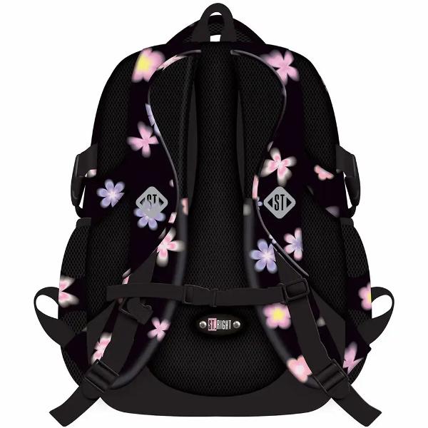 Ghiozdanul Majewski ST Right BP01 din colectia grafica Flower Mood este conceput pentru organizarea completa a rechizitelor si accesoriilor scolare datorita celor 4 compartimente si a buzunarelor practiceOfera confort la purtare prin spatele profilat si bretelele reglabile iar pentru siguranta si rezistenta include elemente reflectorizante baza intarita si material impermeabil4 compartimente2 buzunare laterale elasticeManer pentru agatarea 