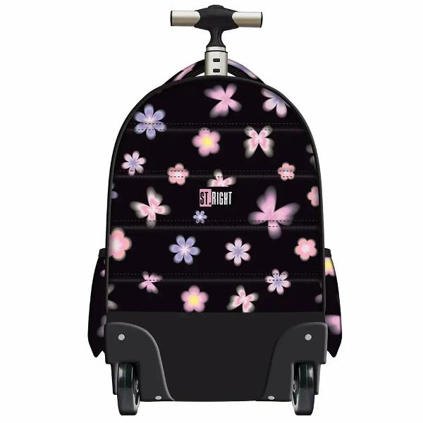 Trollerul ST Right TB01 din colectia grafica Flower Mood este un model pe roti conceput pentru transport comod atunci cand ghiozdanul devine prea greu Are 4 compartimente si un sistem de transport adaptat pentru greutate mai mare potrivit pentru utilizare zilnicaInclude compartiment suplimentar pentru laptop si tableta organizator interior cu suport pentru chei si buzunar interior cu fermoar pentru incarcatoare Pentru confort si siguranta are roti cu rulare usoara maner 