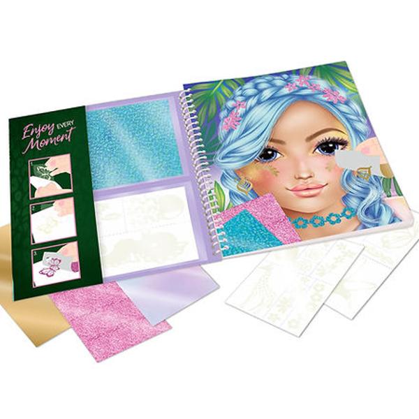 Pentru distractie nelimitata de colorat si autocolante In cartea de colorat TOPModel Stick & Shine puteti umple cele 12 sabloane fantastice de colorat cu culori si puteti de asemenea sa setati accente unice cu cele 8 foi diferite de autocolante pentru tatuaje si cele 8 folii cu sclipici diferite 24 de pagini cu motive excelente TOPModel si inspiratie de colorat