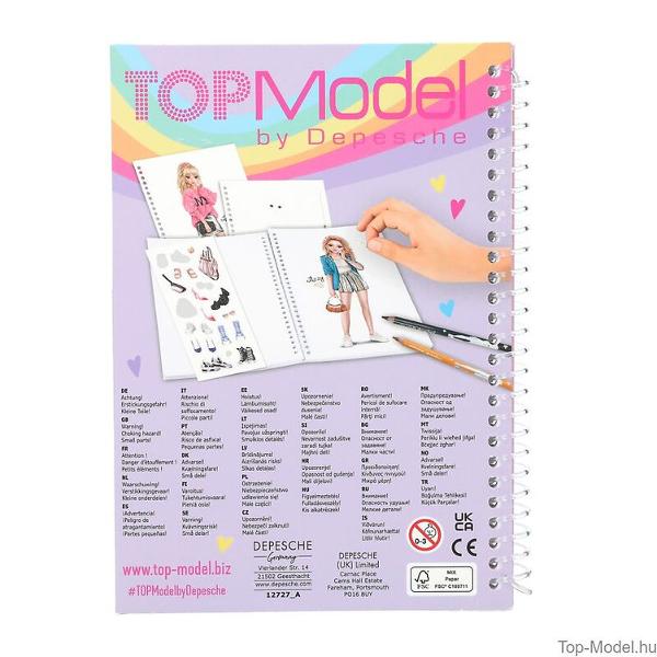 Modele cool Intr-un format la Indemana Cartea de colorat TOPModel Pocket cu o coperta stralucitoare si stralucitoare are 120 de pagini cu figurine model care pot fi aranjate cu imaginatie si culori Inclus 1 foaie de autocolante cu accesorii la moda