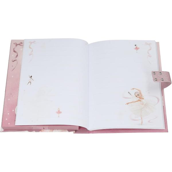 Jurnal pentru fete cu sunetul &bdquo;Simfonie&rdquo; care atunci c&acirc;nd este deschis se deschide timp de aproximativ 20 de secundeDesign TOPModel Ballet de Depesche - &Icirc;n roz cu motiv magic de balerin&259;span 