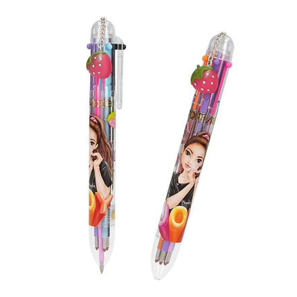 1 stilou 6 culori Pixul cu gel TOPModel scrie In negru rosu portocaliu violet roz si albastru In functie de ce plumb este Impins In jos Doua modele cu litere FUN motiv model si pandantiv pisica si cu litere JOY motiv model si pandantiv cu capsuni