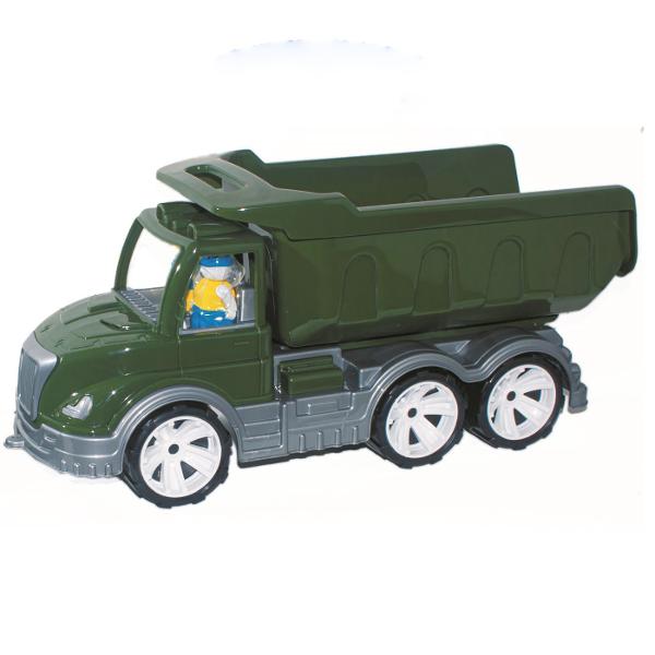 Basculanta militara &bdquoMati&rdquo este o masina de jucarie mare si rezistenta creata pentru copiii pasionati de vehicule militare Modelul este echipat cu o bena incapatoare si rabatabila ideala pentru transportul nisipului pietricelelor cuburilor si al altor jucarii oferind ore intregi de joaca distractiva Cabina deschisa permite amplasarea a doua figurine  sofer si pasager Jucaria este fabricata din plastic rezistent si sigur fiind potrivita pentru joaca acasa in curte sau 