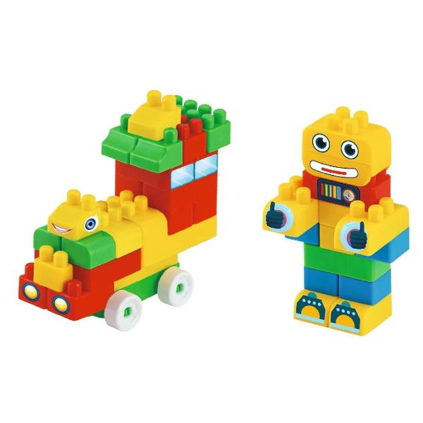 Constructorul Mini Blocks Nr 1 este un set captivant pentru jocuri creative care il ajuta pe copil sa-si dezvolte imaginatia gandirea logica si motricitatea fina Setul contine 50 de piese de diferite forme si culori oferind copilului posibilitatea de a crea numeroase constructii si de a-si dezvolta creativitatea Datorita acestor elemente colorate micul constructor va putea realiza propriile modele isi va putea da frau liber imaginatiei si va descoperi lumea constructiilor Din 