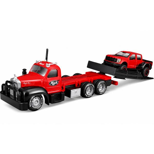 Set Elite Transport Camion Transportator si Masinuta Metalica scara 1 la 64 conceput pentru colectionari si pasionatii de vehicule clasice dar si pentru copii care apreciaza jocul realist Include un camion de tractare si un autoturism ambele realizate din metal cu elemente din plastic pentru un echilibru optim intre rezistenta si detaliu Modelul impresioneaza prin finisaje atent realizate detalii autentice si elemente functionale care reproduc fidel scenarii reale de transport si 