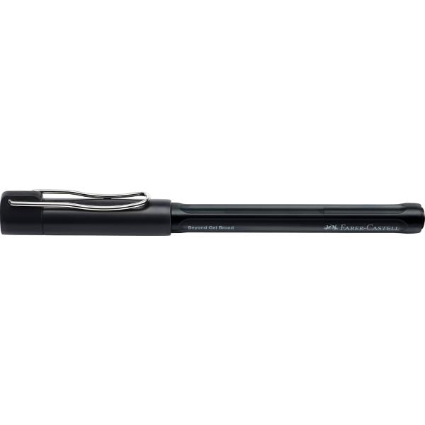 Pix cu gel 1mm Beyond Faber-Castell Zona de prindere cauciucata pentru scriere confortabila Corp transparent pentru verificarea rapida a nivelului de cerneala Varf de 1mm cu linia de scriere de 06mm Cerneala de culoare neagra rezistenta la documente Clips metalic durabil si flexibil Realizat din 74 plastic reciclat Reincarcabil