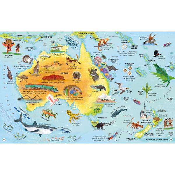 Set off on an adventure around the world with this delightful picture atlas Maps of all the continents are full of fascinating details for young explorers to talk about Discover people and places cultures and wildlife from around the world all brought to life with beautiful illustrations- Explore 20 maps packed with details- From landmarks and wildlife to sports and festivals theres so much to discover- A beautiful hardback gift for readers 4