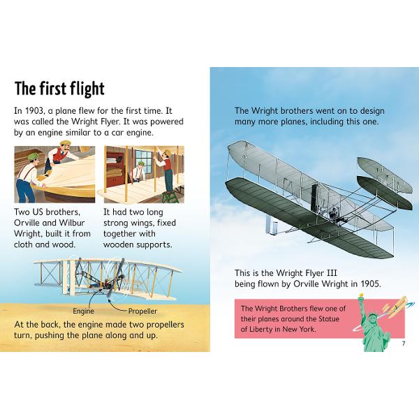 Who flew the very first planes Which pilot was the first to fly around the world When were Spitfires used What was it like to fly from the very first airports Which planes are flying now and what will air travel be like in the future Find out the answers and much more in this easy-to-read book filled with amazing photographs step-by-step illustrations and useful internet linksChapters in this book include- Sky travel- Trying to fly- The first flightbr 