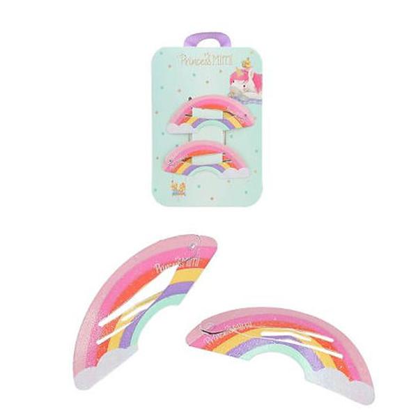 Pentru coafuri consistente si dulci agrafele de par de la Printesa Mimi sunt o atractie stralucitoare In parul micilor printese Un design este mai dragut dec&65533;t celalalt Printesa Mimi Unicorn Bonny Pony un curcubeu colorat si o vulpe mica 2 agrafe de par per model pe un card frumos proiectatPret per bucata Nu se poate alege modelul