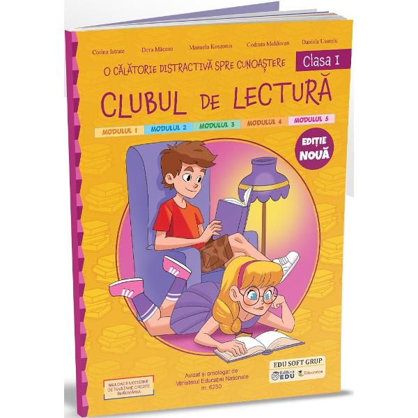Clubul de lectur&259; pentru clasa I con&539;ine 88 de pagini c&acirc;te dou&259; pentru fiecare liter&259; &537;i fiecare grup de litere una cu ghicitori &icirc;n versuri cealalt&259; cu texte scurte &537;i frumos ilustrateDe-a lungul primelor fi&537;elor de lectur&259; sunt marcate discret silabele cuvintelor pentru facilitarea deprinderii de citire cursiv&259;Pornind de la aceste fi&537;e se pot crea nenum&259;rate jocuri &icirc;n clas&259; sau 