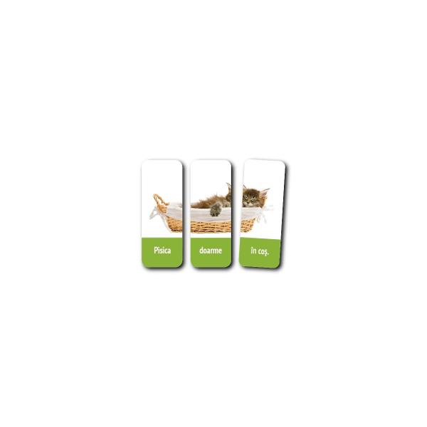 Pachetul con&539;ine &bull; o mini-carte cu jocuri &537;i indica&539;ii pentru p&259;rin&539;i;&bull; 60 de carduri care trebuie identificate &537;i grupate c&acirc;te trei pentru a recompune 20 de serii corecteCardurile preg&259;tesc copilul pentru cititul cursiv &537;i pentru scris