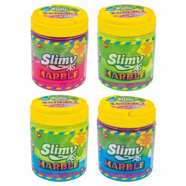 Slime Slimy elastic tip Marble super distractiv si placut la atingere ideal pentru joaca creativa si relaxare Textura elastica si maleabila permite intinderea modelarea si framantarea in diferite forme oferind ore intregi de distractie Disponibil in mai multe combinatii de culori cu efect marmorat fiecare recipient contine 500 g de slime Produsul se vinde la bucata in functie de disponibilitate Recomandat copiilor cu varsta de peste 3 aniPret per bucata Nu se poate alege 