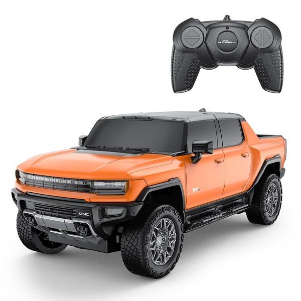 Copilul dumneavoastra se poate juca in voie cu masina cu telecomanda Hummer EV portocaliu scara 1 la 24 oferita de brandul international Rastar Nicio cursa nu este imposibil de castigat cu acesta masinuta replica oficiala cu licenta a modelului original construita cu mare atentie la detalii Masinuta are proportiile ideale pentru momente pline de distractie si amuzament avand dimensiunile in centimetri dupa cum urmeaza  212928Masinuta functioneaza pe frecventa de 24GAlimentarea se 