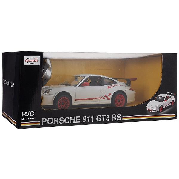 Copilul dumneavoastra se poate juca in voie cu masina cu telecomanda Porsche Gt3 scara 1 la 14 oferita de brandul international Rastar Nicio cursa nu este imposibil de castigat cu acesta masinuta replica oficiala cu licenta a modelului original construita cu mare atentie la detalii Masinuta are proportiile ideale pentru momente pline de distractie si amuzament avand dimensiunile in centimetri dupa cum urmeaza  31913997Masinuta functioneaza pe frecventa de 24GAlimentarea se face 