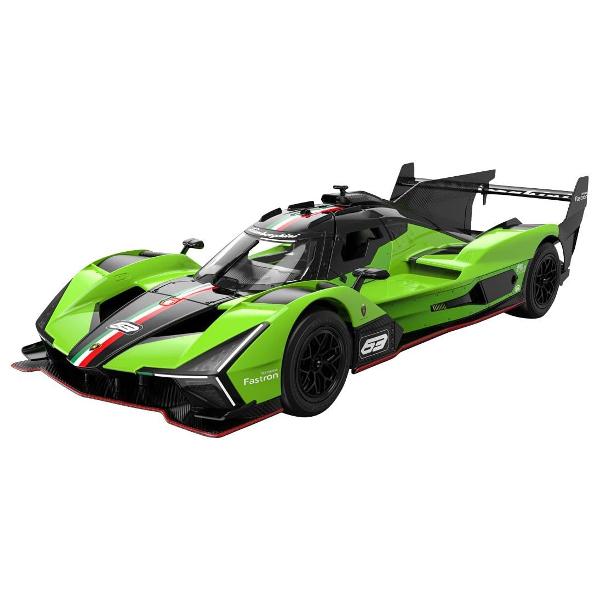 Copilul dumneavoastra se poate juca in voie cu masina cu telecomanda Lamborghini SC63 LMDH scara 1 la 14 oferita de brandul international Rastar Nicio cursa nu este imposibil de castigat cu acesta masinuta replica oficiala cu licenta a modelului original construita cu mare atentie la detalii Masinuta are proportiile ideale pentru momente pline de distractie si amuzament Masinuta functioneaza pe frecventa de 24GAlimentarea se face astfel  pentru masinuta sunt necesare 5 baterii tip AA  