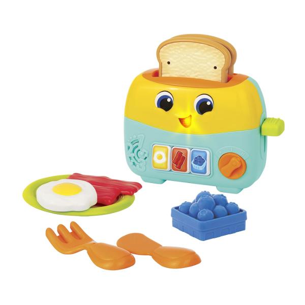 Set Mic Dejun Cu Prajitor De Paine este un set interactiv pentru joaca de rol conceput pentru a recrea pregatirea micului dejun intr-un mod distractiv Painea poate fi introdusa in prajitor iar prin apasarea manerului aceasta sare in sus imitand functionarea unui prajitor real Jucaria include butoane pentru nivelul de rumenire un buton tip timer si o gura luminoasa Setul include si un ceainic interactiv care reda sunete si activeaza o lumina intermitenta atunci cand este inclinat iar 