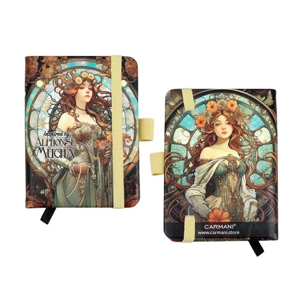 P&259;streaz&259;-&539;i ideile &537;i inspira&539;ia mereu la &icirc;ndem&acirc;n&259; cu bloc notes-ul cu pix Mucha Inspirat de universul artistic al celebrului Alphonse Mucha unul dintre cei mai aprecia&539;i reprezentan&539;i ai stilului Art Nouveau acest set de papet&259;rie &icirc;mbin&259; elegan&539;a artei decorative cu utilitatea accesoriilor de zi cu ziDesignul inspirat de 