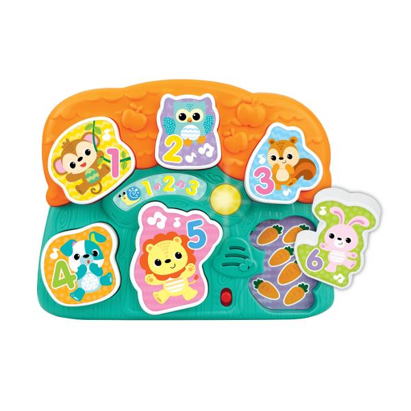 Jucaria Winfun Puzzle cu Animale si Sunete este perfecta pentru micutii care iubesc sa descopere si sa invete Puzzle-ul colorat si usor de prins ajuta la dezvoltarea abilitatilor motrice fine si a coordonarii mana-ochi Copilul tau va fi incantat sa asambleze piesele si atunci cand le potriveste corect va auzi sunete vesele si o lumina intermitenta care il recompenseaza Cu sunete amuzante melodii vesele si efecte sonore care stimuleaza atentia si curiozitatea acest puzzle interactiv aduce 