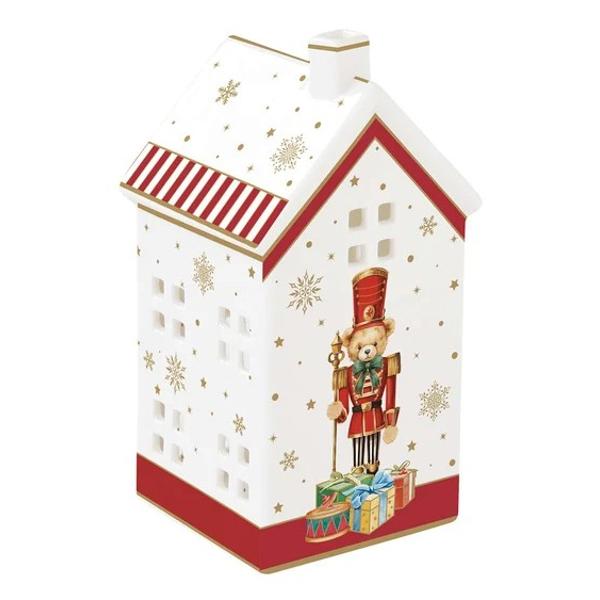 Transform&259; serile de iarn&259; &icirc;n momente pline de magie cu suportul pentru lum&acirc;nare din por&539;elan Easy Life colec&539;ia Christmas Teddy o decora&539;iune fermec&259;toare inspirat&259; de atmosfera pove&537;tilor clasice de Cr&259;ciunRealizat din por&539;elan alb suportul are forma unei c&259;su&539;e de poveste cu acoperi&537; &icirc;n dou&259; ape 