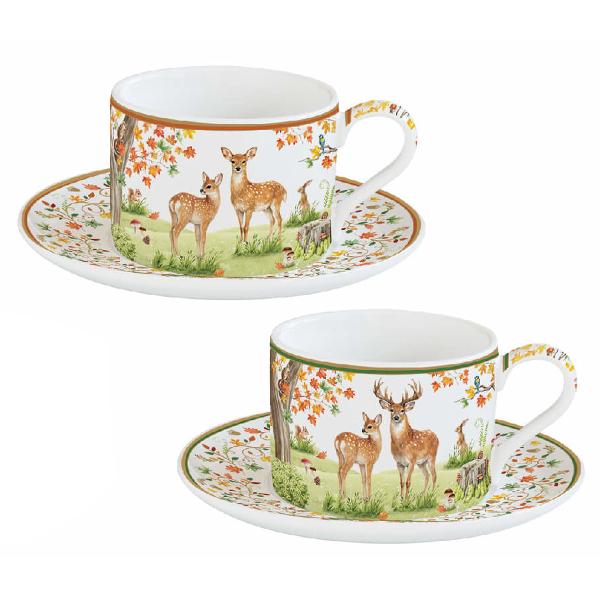 Set 2 ce&537;ti din por&539;elan cu farfurioare Easy Life colec&539;ia Fairy Forest 240 ml &ndash; R1225FAFOTransform&259; fiecare pauz&259; de cafea sau ceai &icirc;ntr-un moment de relaxare &537;i rafinament cu acest set de 2 ce&537;ti din por&539;elan din colec&539;ia Fairy Forest de la Easy Life Inspirat din frumuse&539;ea naturii &537;i din culorile calde ale 