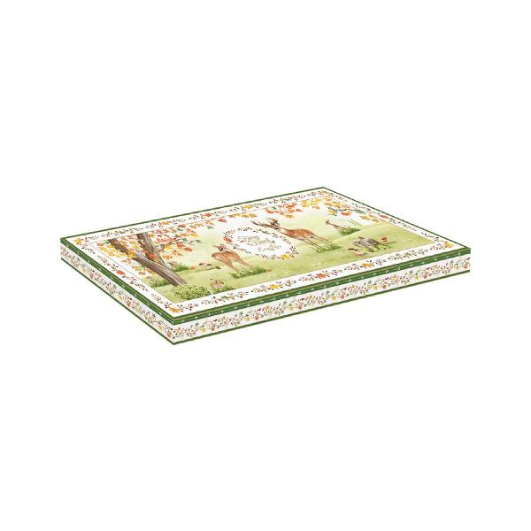 Adu farmecul naturii &537;i frumuse&539;ea p&259;durilor de poveste la masa ta cu platoul din por&539;elan Easy Life colec&539;ia Fairy Forest o pies&259; elegant&259; &537;i rafinat&259; inspirat&259; de lini&537;tea &537;i culorile calde ale toamneiRealizat din por&539;elan alb platoul impresioneaz&259; prin forma sa dreptunghiular&259; alungit&259; cu margini delicat 