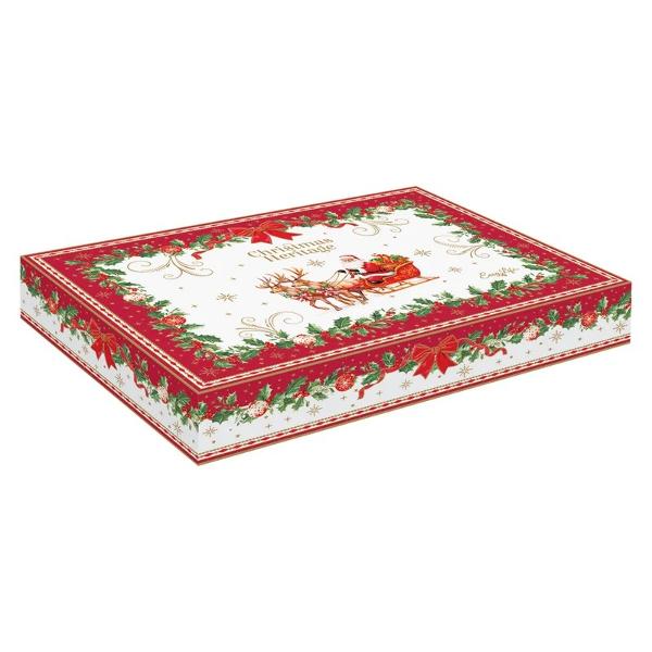Adu magia Cr&259;ciunului la masa de s&259;rb&259;toare cu platoul din por&539;elan Easy Life colec&539;ia Christmas Heritage o pies&259; decorativ&259; elegant&259; inspirat&259; de farmecul &537;i tradi&539;iile s&259;rb&259;torilor de iarn&259;Realizat din por&539;elan alb platoul impresioneaz&259; prin forma sa oval&259; cu margini ondulate &537;i prin 