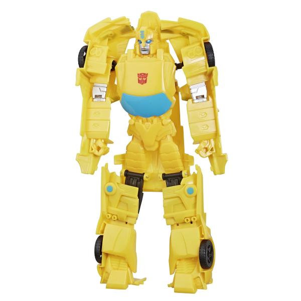 Descopera universul spectaculos Transformers cu robotul convertibil 2 in 1 de la Hasbro o jucarie de actiune care le permite copiilor sa transforme un robot intr-un vehicul si invers Inspirata din celebra serie Transformers figurina are un design detaliat cu elemente mecanice si articulatii mobile fiind ideala pentru recrearea confruntarilor dintre Autoboti si Decepticoni Transformarea se realizeaza manual in doar 6 pasi oferind o experienta interactiva care stimuleaza imaginatia 