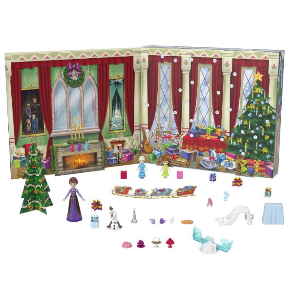 Calendarul de Advent Disney Frozen 2026 aduce magia sarbatorilor mai aproape de cei mici cu surprize inspirate din universul Frozen In spatele celor 24 de ferestre se ascund 3 papusi si 21 de accesorii astfel incat fiecare zi pana la Craciun devine o noua descoperire Copiii pot recrea scene de poveste si isi pot imagina propriile aventuri alaturi de personajele indragite din Frozen Decorul festiv si accesoriile incluse completeaza experienta de joaca si fac din acest calendar un cadou 