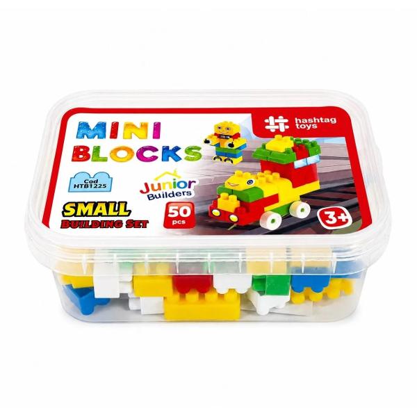 Constructorul Mini Blocks Nr 7 este un set captivant pentru jocuri creative care il ajuta pe copil sa-si dezvolte imaginatia gandirea logica si motricitatea fina Setul contine 50 de piese de diferite forme si culori oferind copilului posibilitatea de a crea numeroase constructii si de a-si dezvolta creativitatea Datorita acestor elemente colorate micul constructor va putea realiza propriile modele isi va putea da frau liber imaginatiei si va descoperi lumea constructiilor Din 
