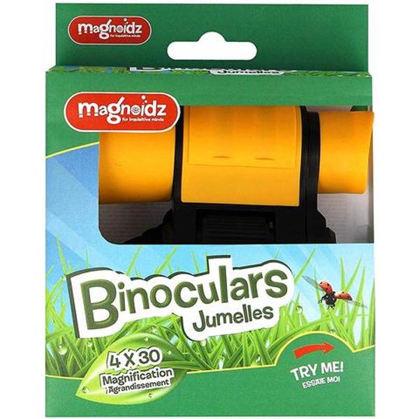 Primul tau binoclu&nbsp;ce te ajuta sa explorezi de la distanta lucruri intangibile&nbsp;Caracteristicicampul vizual mare si factorul de marire garanteaza micului cercetator noi descoperiribinoclul este realizat din plastic rezistent in culori vesele&nbsp;mareste de 4x&nbsp;si diametru obiectivului este de&nbsp;30mmsnur atasat pentru atarnarea binoclului de gat in conditii de 