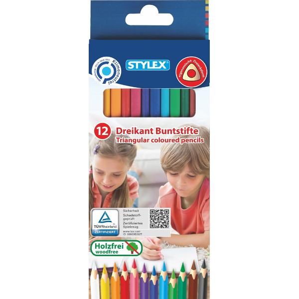 Creioane colorate -12 culoriAmbalaj cutie cartonProdus de STYLEX-Germania