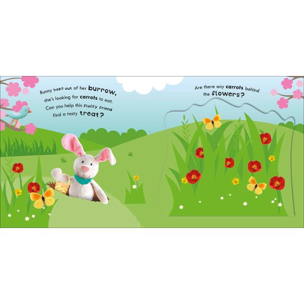 Watch as Baby Bunny meets cute baby animals in this early learning lift the flap sound book An interactive board book that contains five large and sturdy flaps with a surprise character and sound hiding underneath each Read the rhymes aloud before lifting the flaps to find out who is hiding With adorable photographic toys of favourite baby animals and beautifully illustrated scenes there is lots for little ones to look at - perfect for reading together