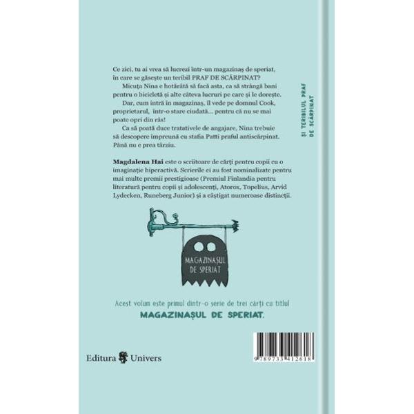 Ce zici tu ai vrea s&259; lucrezi într un magazina&537; de speriat în care se g&259;se&537;te un teribil PRAF DE SC&258;RPINATMicu&539;a Nina e hot&259;rât&259; s&259; fac&259; asta ca s&259; strâng&259; bani pentru o biciclet&259; &537;i alte câteva lucruri pe care &537;i le dore&537;teDar cum intr&259; în magazina&537; îl vede pe domnul Cook proprietarul într o stare ciudat&259;… pentru c&259; nu 