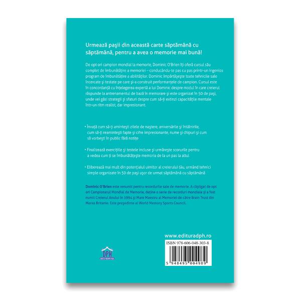 Cum s&259; dezvol&539;i o memorie de geniu s&259;pt&259;mân&259; cu s&259;pt&259;mân&259; con&539;ine 50 de modalit&259;&539;i dovedite prin care s&259; v&259; îmbun&259;t&259;&539;i&539;i memoria Urma&539;i pa&351;ii din aceast&259; carte pentru a avea o memorie mai bun&259;De opt ori campion mondial la memorie Dominic O’Brien v&259; ofer&259; cursul s&259;u complet de îmbun&259;t&259;&355;ire a memoriei – 