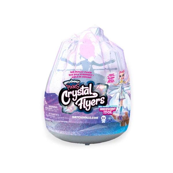 O adevarata zana Hatchimals care poate zburaAprinde-ti zana si aseaza-o pe platforma de lansare Aripile zanei incep sa se invarta si zana zboara in aer luminandu-se Urmariti-o zburand si apoi indreptati-o cu mana asezati-va mana sub zana pentru a-i face aripile sa se roteasca mai repede si sa castige inaltime Numai pentru utilizare in interiorStructura pentru a rezista socurilor Baza de efect de cristal inclusa va permite sa va asezati zana Hatchimals Crystal Pixies Starlight Idol si 