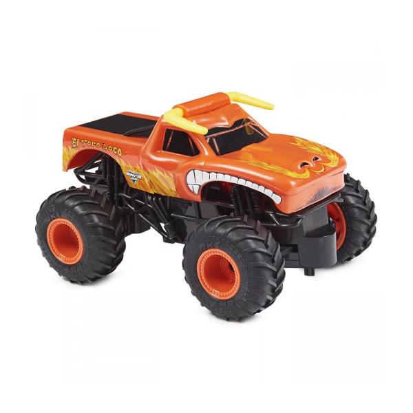 Monster Jam El Toro Loco RC Dezlantuiti fiara pentru a efectua cascadorii epice accidente nebune si salturi spectaculoase Dispunand de o frecventa de 24 GHz este chiar mai usor sa gazduiti propriul dvs raliu Monster Jam cu prietenii Cu o raza de pana la 75 metri Acesta masinuta poate descoperi si arunca orice in calea ei Nimic nu o va opri din dominarea circuitului Monster Jam În mod autentic aceasta masinuta cu radiocomanda El Toro Loco la scara 124 vine cu anvelopele 