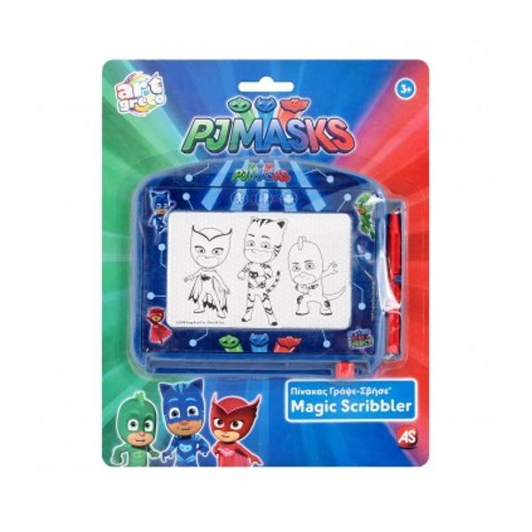 Cu Magic Scribbler Tabla de scris distractia nu se termina nicioadata O tabla de scris un burete magic si posibilitati nelimitate Scrie sterge imediat si ia-o de la inceput Cu eroii preferati PJ Masks intr-un format Travel convenabilVarsta recomandata 3 - 7 ani