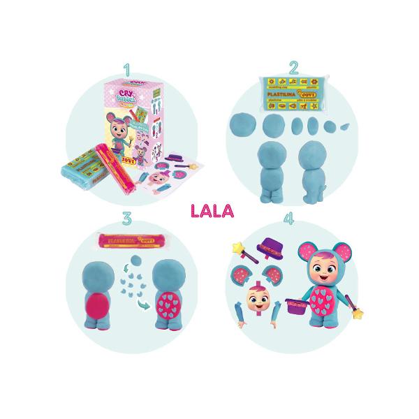 Copii pot crea personajele preferate Cry Babies cu acest set de modelat plastelina Fiecare set contine 2 tuburi de plastilina de 50 si 15 grame si o coala de abtibilduri