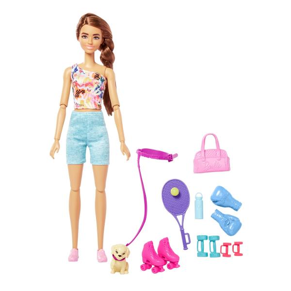 Papusa Barbie&reg stie ca ingrijirea de sine o ajuta sa se simta fericita si sanatoasa Aceste seturi de papusi si accesorii celebreaza modurile ei preferate de a se reincarca -- toate cu un catelus adorabil in carpa Copiii pot alege dintre teme precum spa un antrenament in aer liber si drumetii apoi isi pot lasa imaginatia sa o ia de acolo Fiecare se vinde separat in functie de disponibilitate Papusile nu pot sta singure Culorile si decoratiunile pot varia Pregateste-te pentru o zi 
