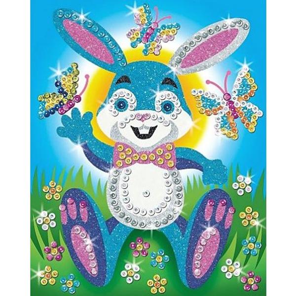 Set creativ KSG Crafts Sequin Art Stardust - Arta cu paiete si brocart Iepure