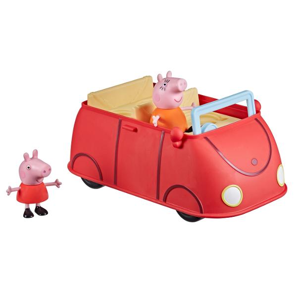 Jucaria Peppa&rsquos Family Red Car este inspirata de iubita masina rosie a familiei Pig asa cum este prezentata in apreciatul serial animat Entertainment One UK Copiilor de la 3 ani in sus le va placea sa rostogoleasca vehiculul pentru a le duce pe Peppa Pig si Mummy Pig la plimbare si mai este loc si pentru inca doua figurine Alte figuri vandute separat &Icircn functie de disponibilitate Apasati claxonul pentru sunete si fraze distractive inchideti portbagajul si rulati spre 