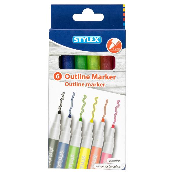 Set 6 markere Outline contur Stylex 32830