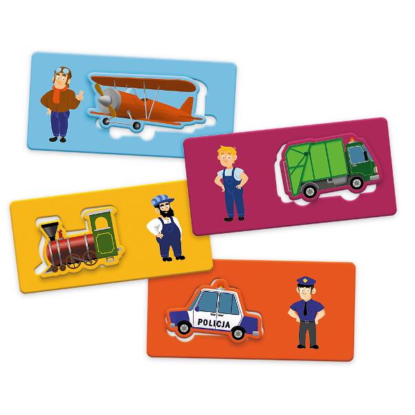 Jocul de masa Vehicule va va ajuta copilul sa-si reinnoiasca cunostintele despre vehicule si sa completeze vocabularul Jocul ofera 7 scenarii diferite de joc Copilul se poate juca singur cu parintii sau cu prietenii Cea mai simpla versiune a jocului implica potrivirea cartilor mici cu imaginile peisajului apoi puteti juca la viteza memora crea istorii noi si intreba ghicitori legate de vehicule