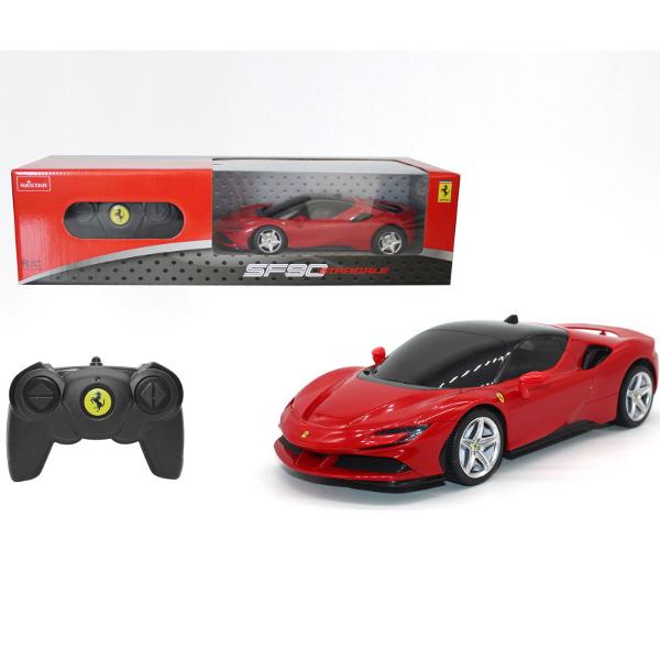 Copilul dumneavoastra se poate juca in voie cu masina cu telecomanda Ferarri SF90 Stradale scara 1 la 24 oferita de brandul international Rastar Nicio cursa nu este imposibil de castigat cu acesta masinuta replica oficiala cu licenta a modelului original construita cu mare atentie la detalii Masinuta are proportiile ideale pentru momente pline de distractie si amuzament avand dimensiunile in centimetri dupa cum urmeaza  1859653Masinuta functioneaza pe frecventa de 24GAlimentarea 