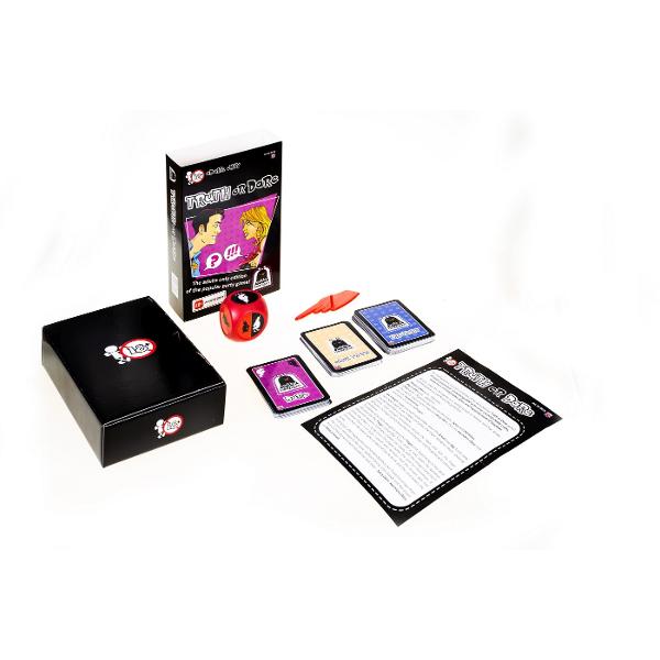 Adevar sau Provocare este un joc pentru adultii peste 18 ani din seria Witty Hooligan &Icircn ea va trebui sa alegeti intre a va impartasi secretele cu alti jucatori sau a efectua una dintre provocarile cartilor Pachetul contine 84 de carti1 zar 1 sageata Jocul se poate juca in 2-20 jucatori