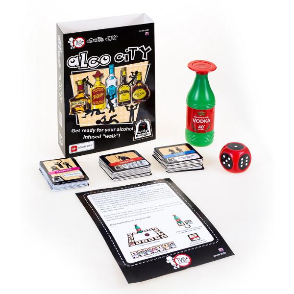 Alco City este un joc pentru adulti peste 18 ani din seria Witty Hooligan &Icircn el veti avea ocazia sa va plimbati prin diverse locuri interesante pentru cunoscatorii vietii de noapte precum restaurante discoteci cluburi de striptease si nu in ultimul rand - biblioteca Pentru a nu cadea in mainile politiei  trebuie sa va valorificati ingeniozitatea si maiestria Pachetul contine 56 de carti un zar 18 carti cu locatii Jocul se poate juca in 2-10 jucatori
