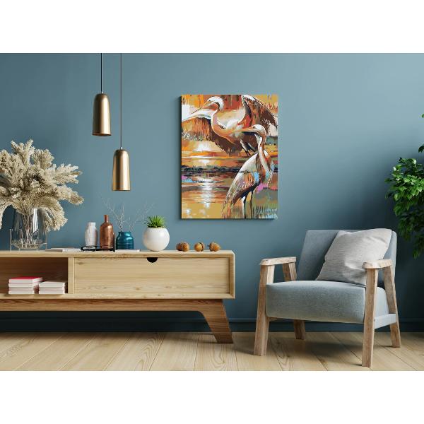 Tablou pe numere te poate scufunda partial in lumea fanteziilor tale si iti ofera posibilitatea de a patrunde mai mult in lumea artei de a petrece placut si productiv timpul liber De asemenea rezultatul muncii poate sa se transforme in decor pentru casa sau o ideie minunata de cadou&nbsp; &nbsp;Ce contine setul de pictura pe numereUn desen contur cu indicarea numarului culorii 4050cm Fiecare celula de contur a imaginii este numerotata si corespunde unei cutii 