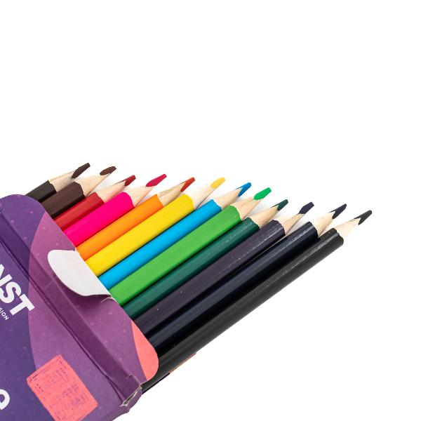 Creioane colorate cu forma triunghiularaMina de 3 mm durabila12 culori